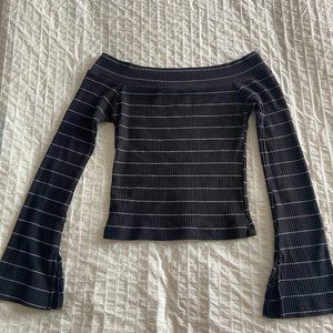 Pacsun off the shoulder black and white top